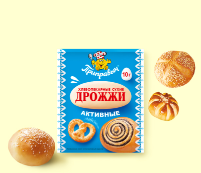 Дрожжи Хлебопекарные Активные 10г*40шт (Шоу-бок) Приправыч