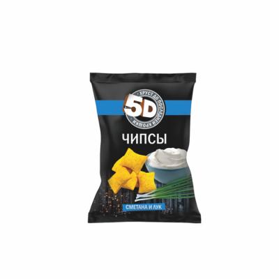 Чипсы пшеничные 5D со вкусом сметана лук 45г*40