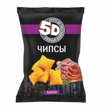 Чипсы пшеничные 5D со вкусом бекона 90г*28