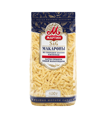 Спираль макаронные изделия Мартин гр.А, в/с 0,4кг*20